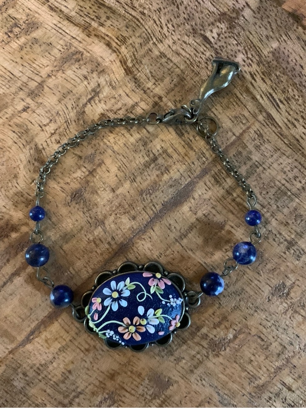 Clay & Beaded Floral Bracelet
